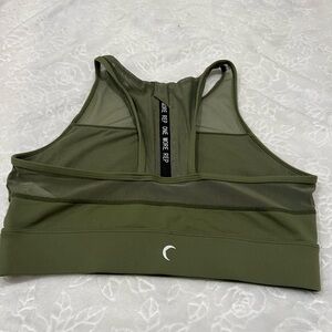 ZYIA Active Women's High Neck Zip Back All Star Sports Bra Green Size large